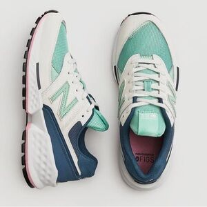 New Balance 574 x Figs Mint and Navy Sneakers